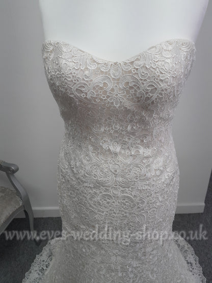 Maggie Sottero ''Lottie'' ivory crochet wedding dress UK 14