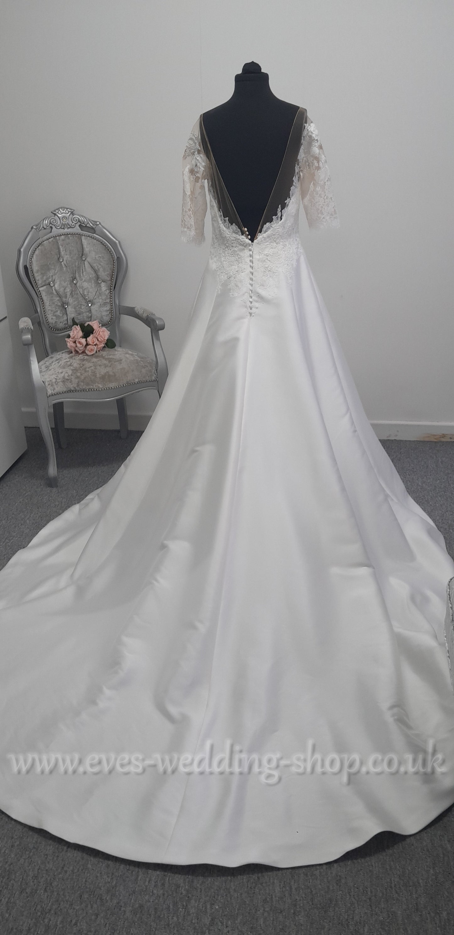 Anna Lizh ivory wedding dress with sleeves UK 14