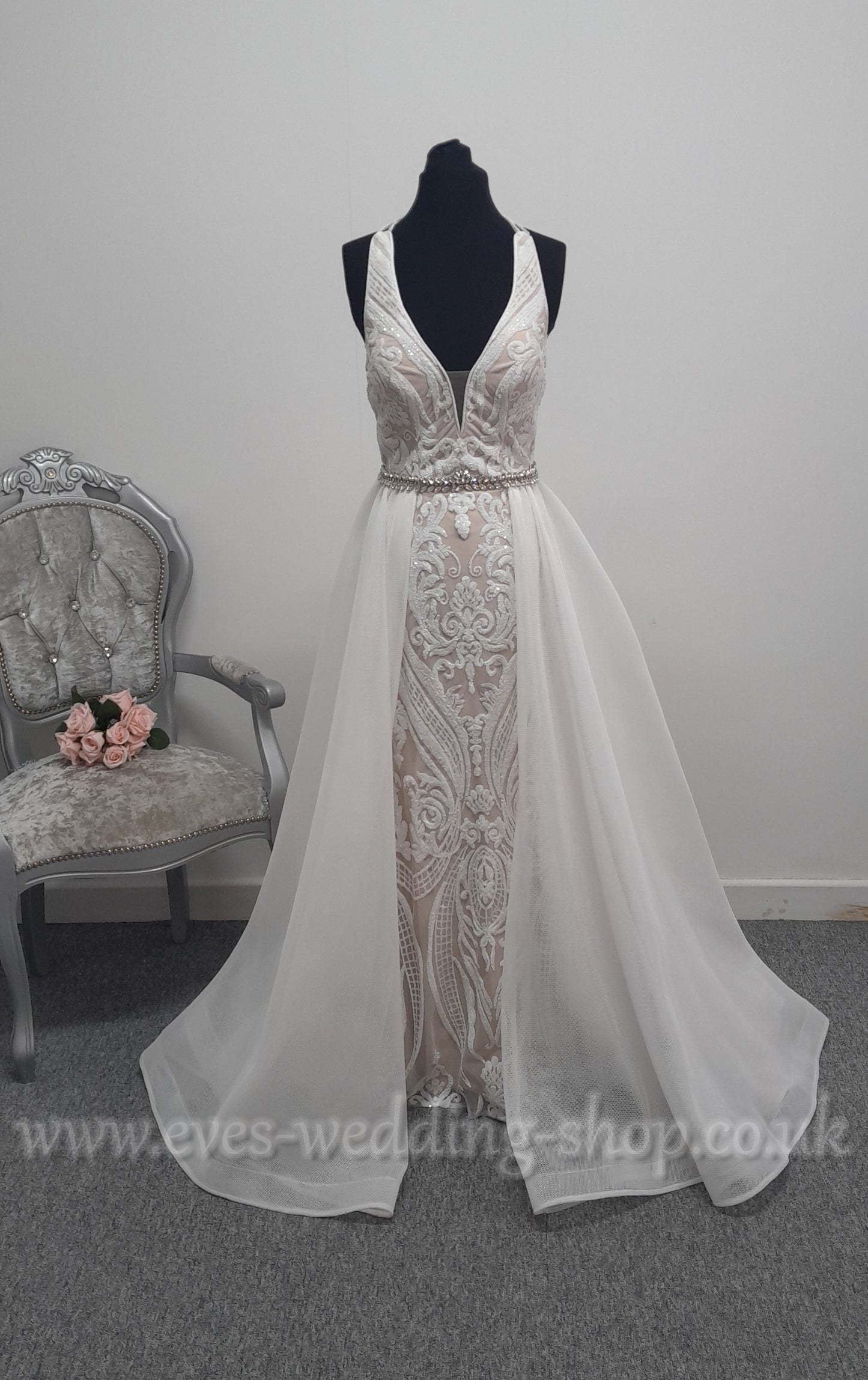 Off white / nude wedding dress UK 6