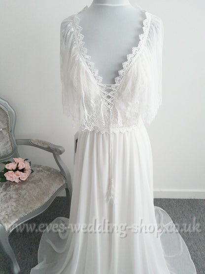 Wilderly bride ''Isobel'' sand/ivory boho wedding dress UK 10