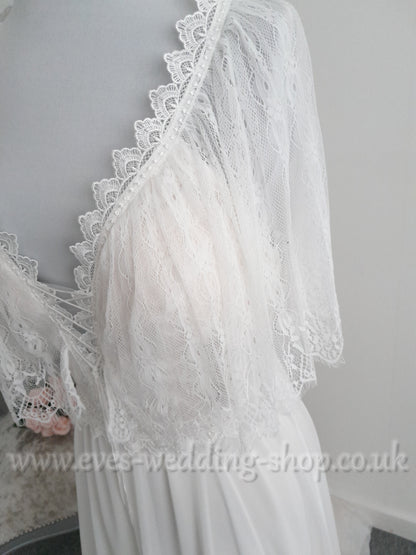 Wilderly bride ''Isobel'' sand/ivory boho wedding dress UK 10