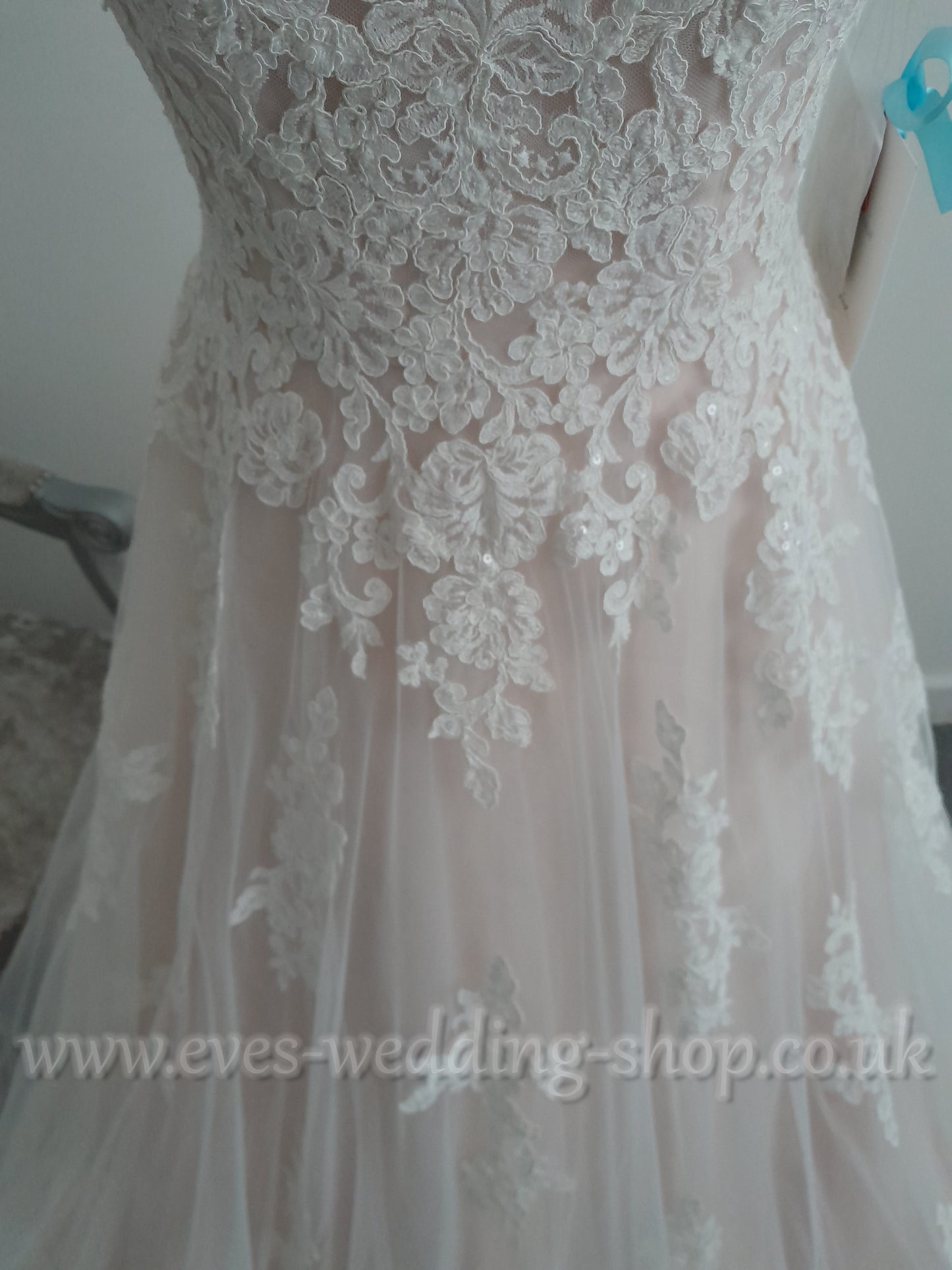 Morilee 5468 ivory/blush wedding dress with straps US 8/ UK 10