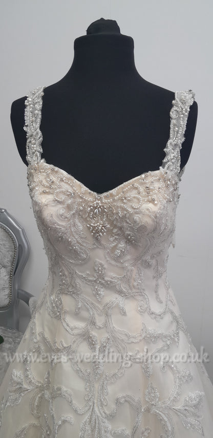 Christine Dando vanilla colour wedding dress UK 12
