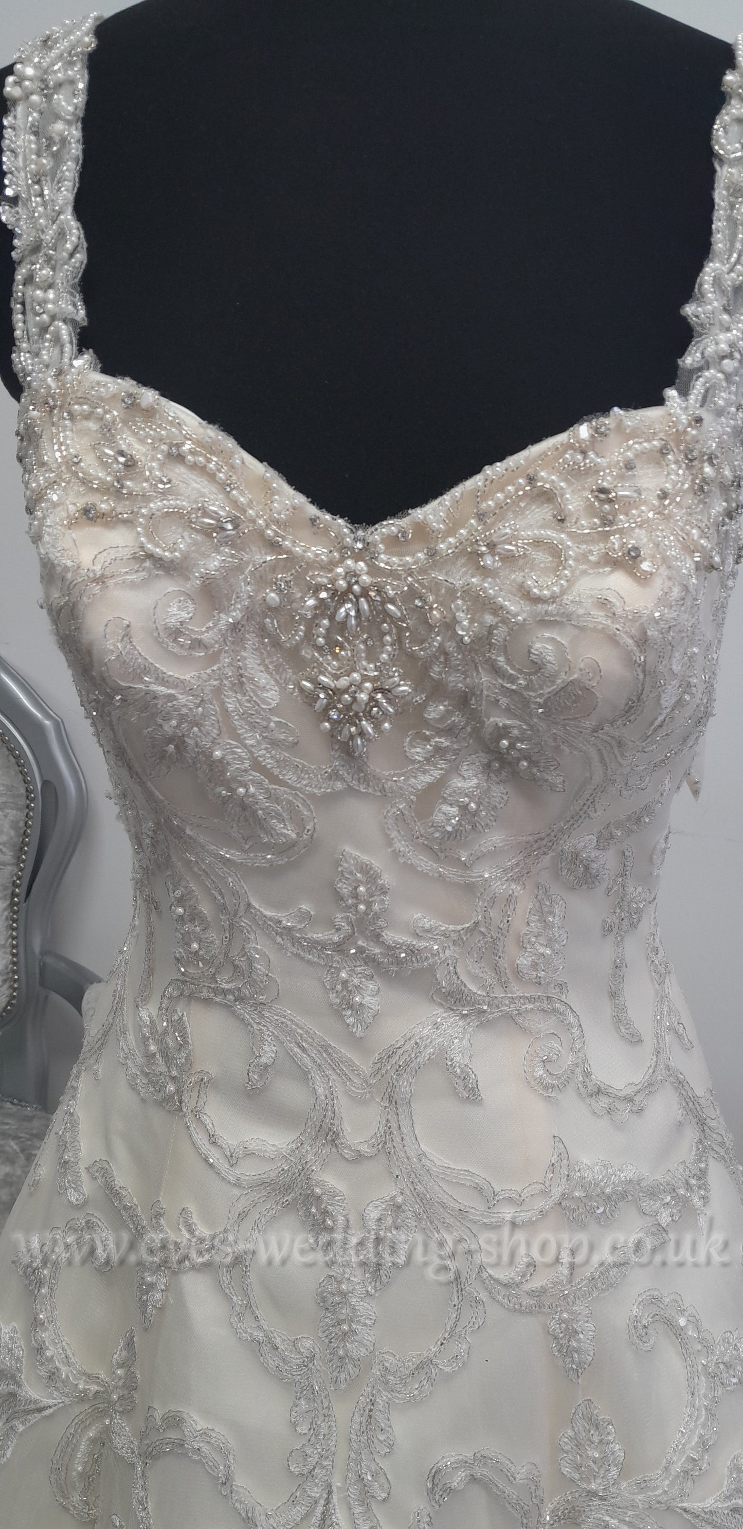 Christine Dando vanilla colour wedding dress UK 12