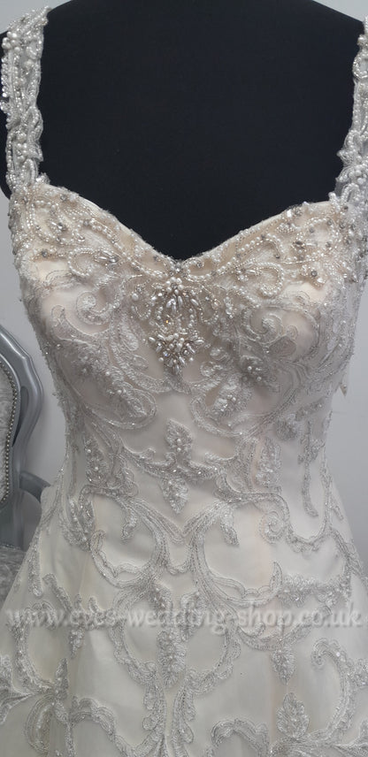 Christine Dando vanilla colour wedding dress UK 12