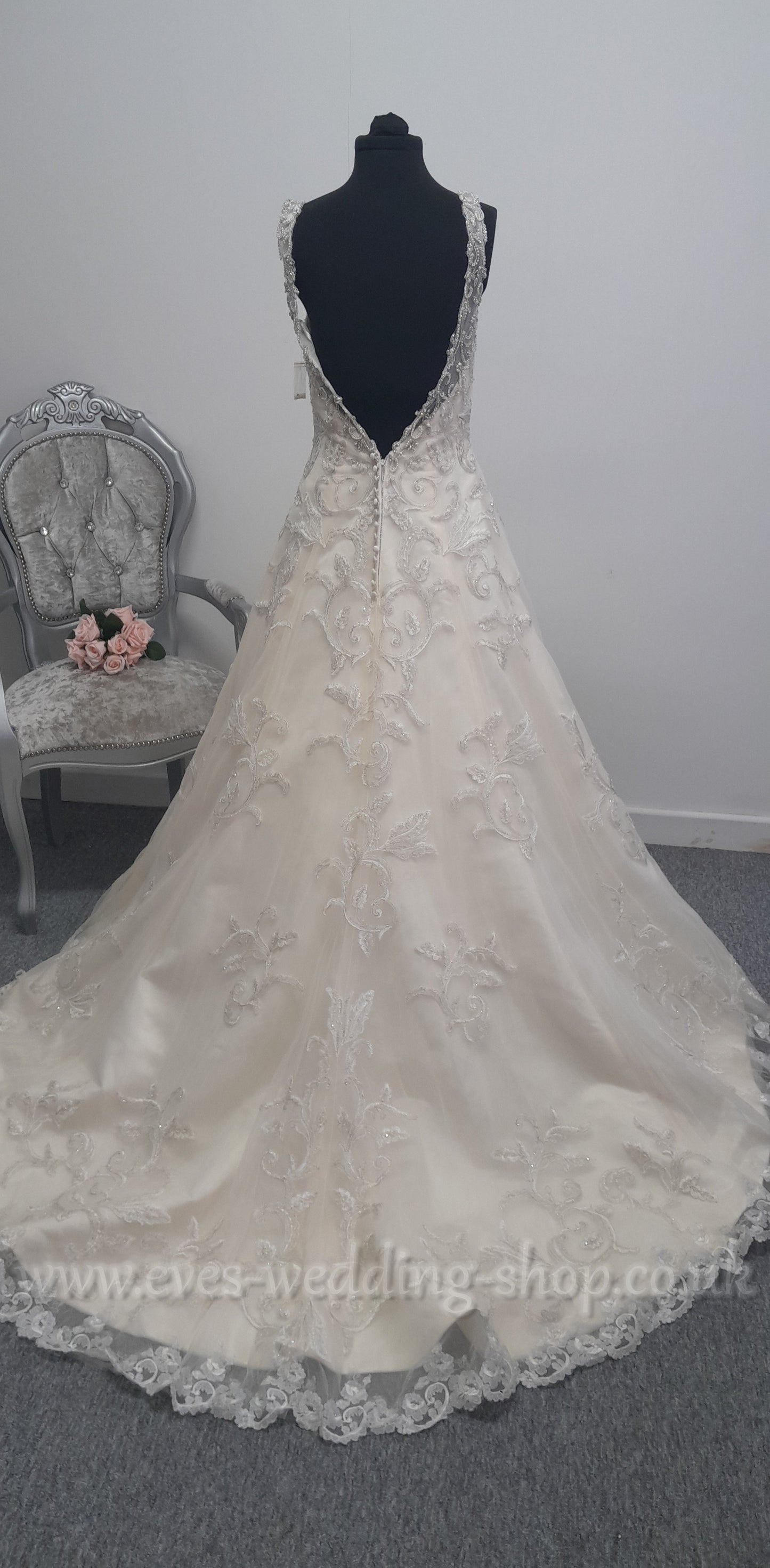 Christine Dando vanilla colour wedding dress UK 12