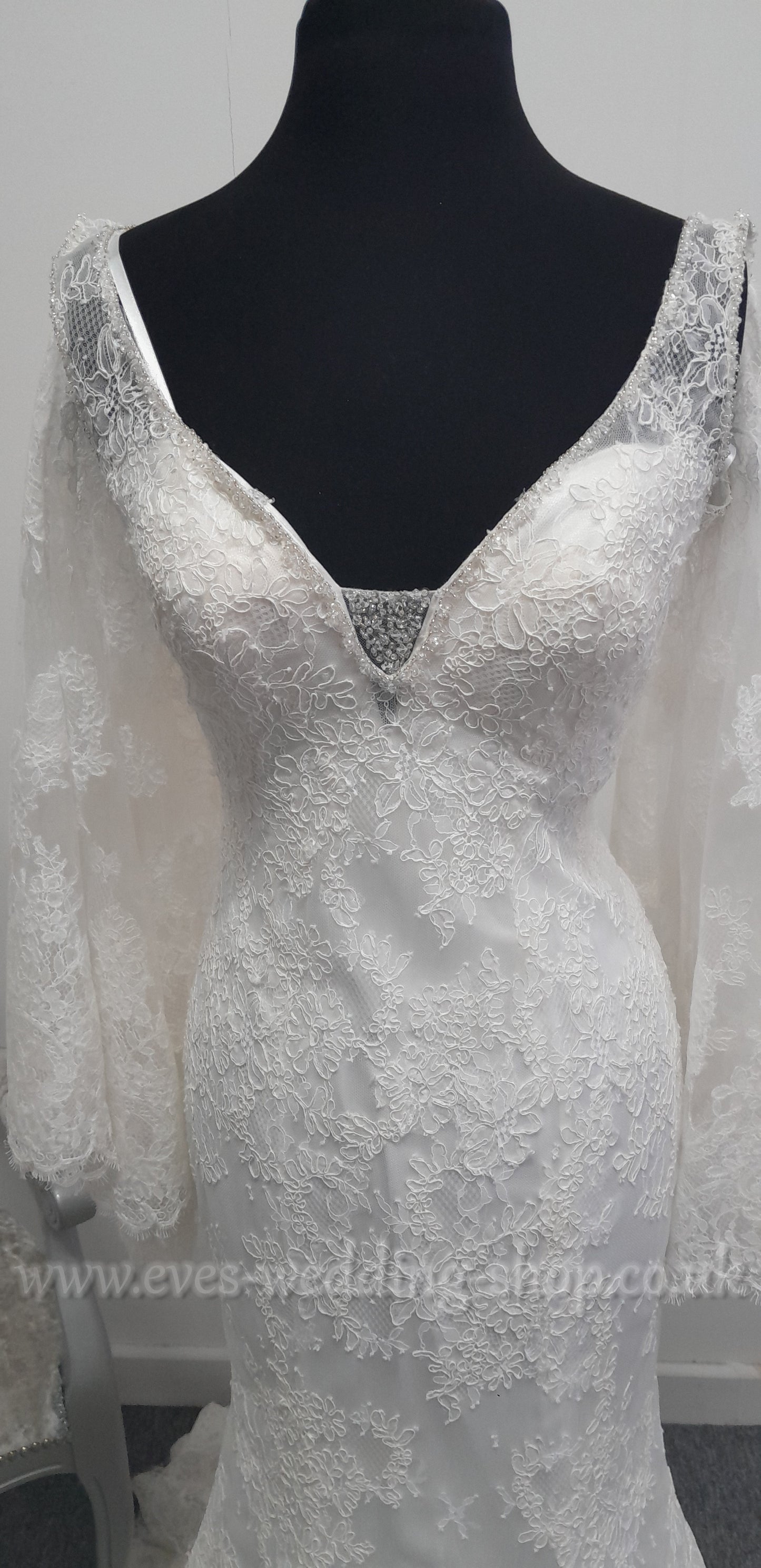 Ronald Joyce ivory wedding dress with detachable cape approx UK10