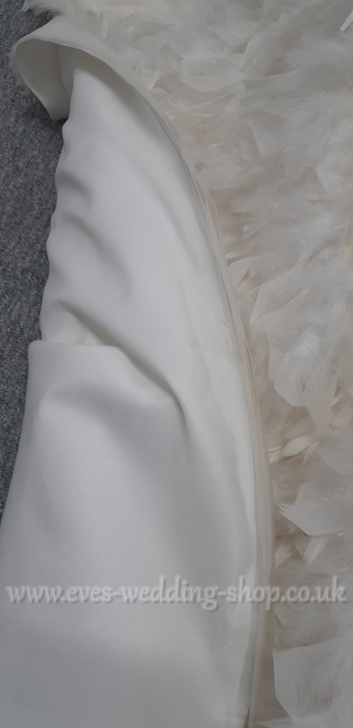 Anna Lizh feather off the shoulder wedding dress UK 12