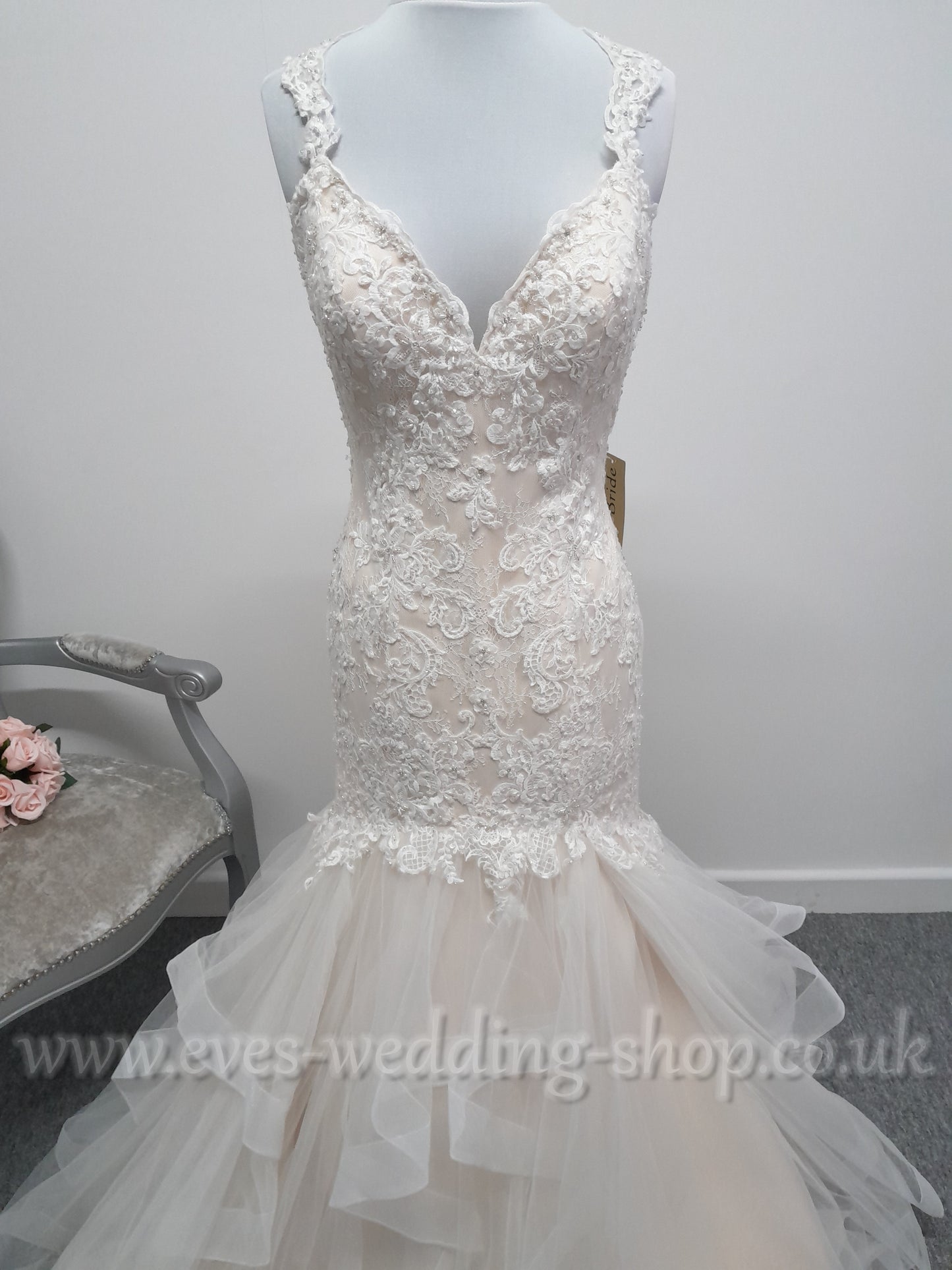 Eternity bride ivory/cafe colour wedding dress UK 10