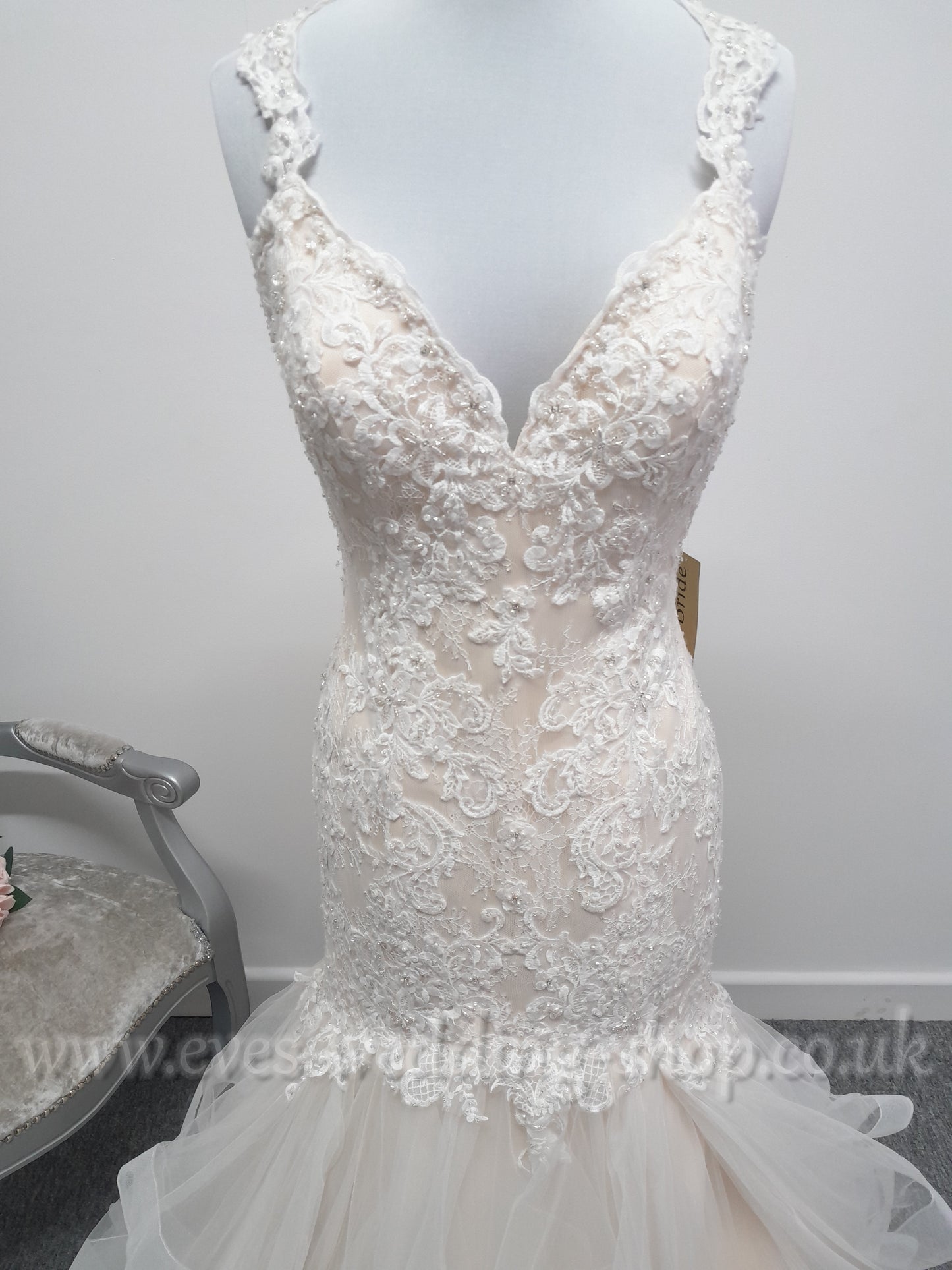 Eternity bride ivory/cafe colour wedding dress UK 10