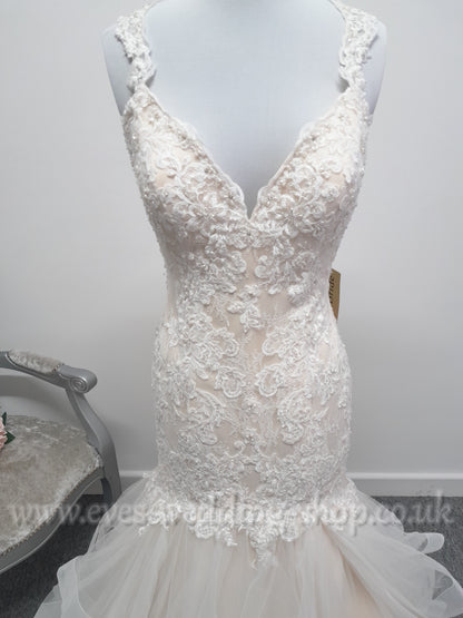 Eternity bride ivory/cafe colour wedding dress UK 10