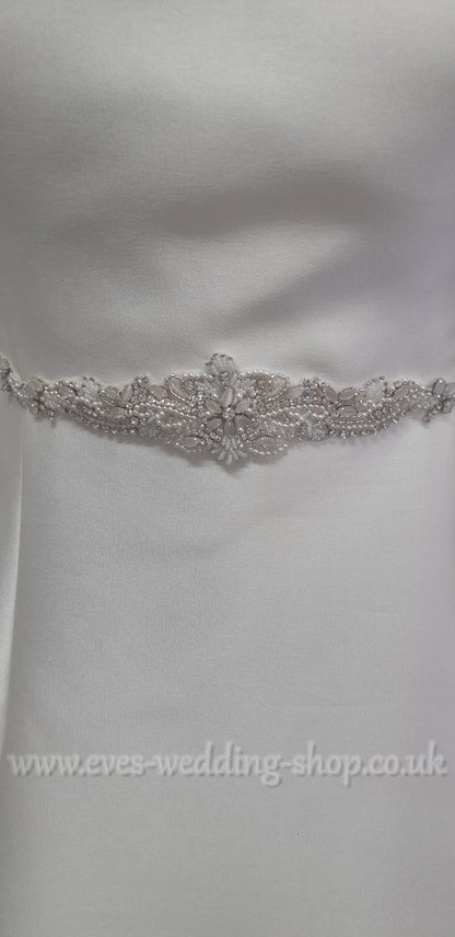 Mikado satin off the shoulder wedding dress UK 26
