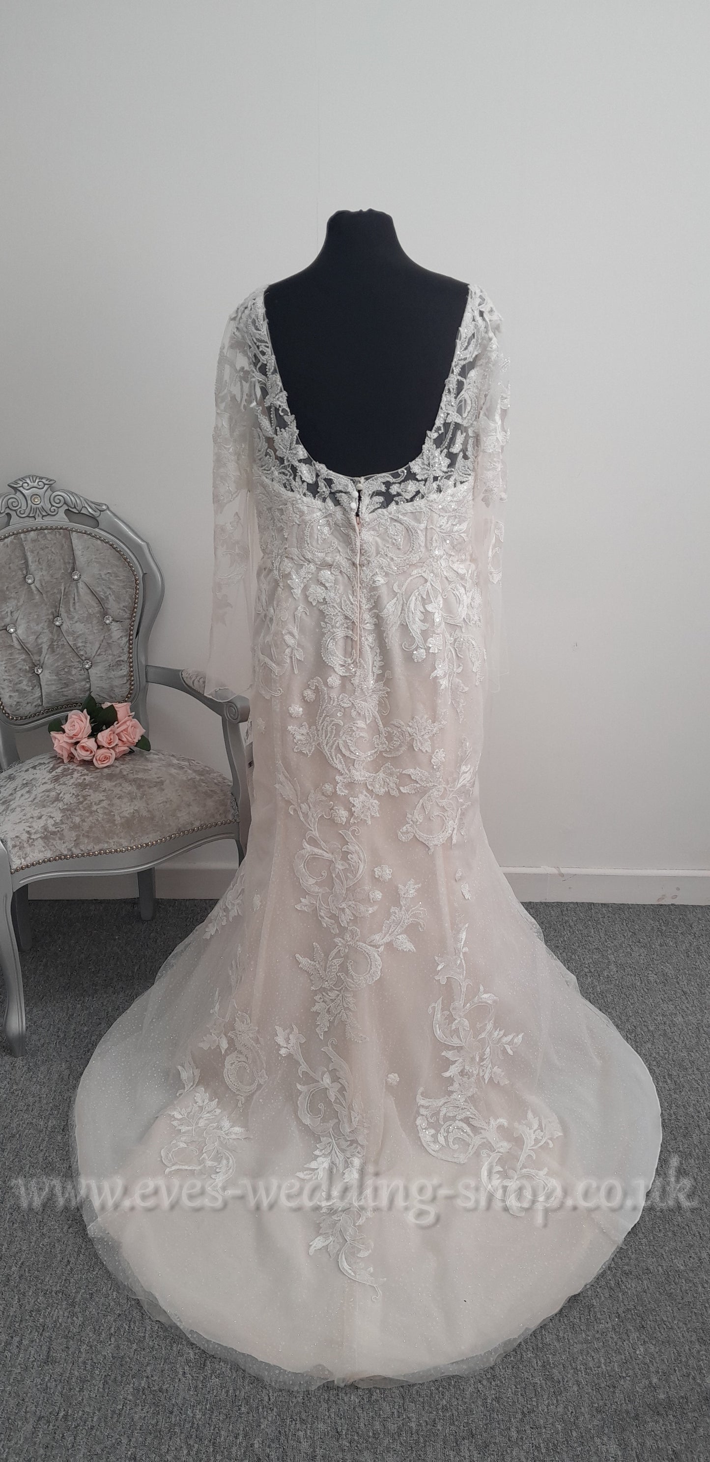 Oleg Cassini glitter ivory / stone colour wedding dress US 26, UK 28