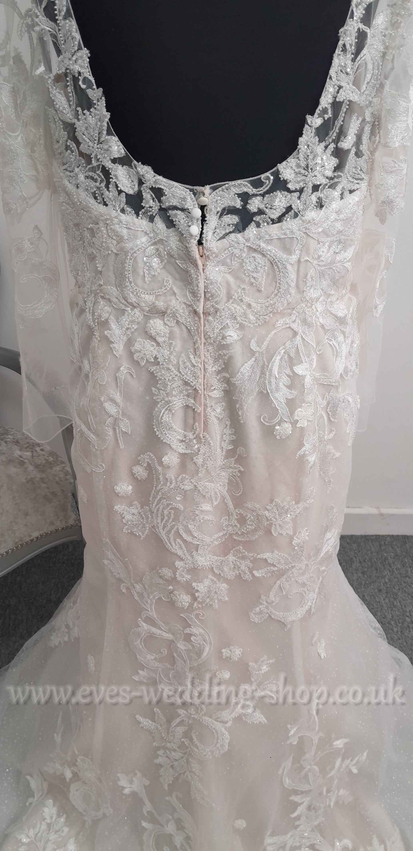 Oleg Cassini glitter ivory / stone colour wedding dress US 26, UK 28