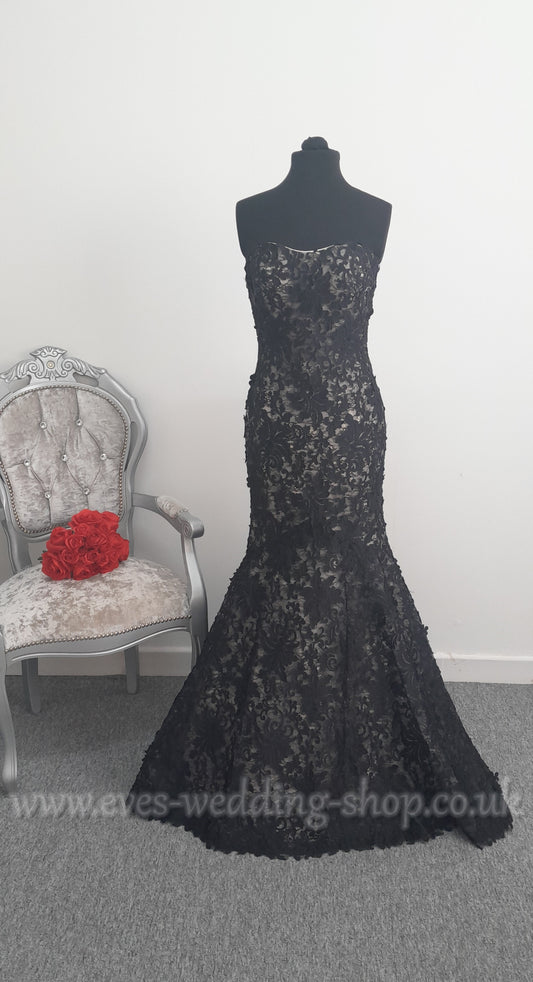 Ian Stuart black champagne wedding dress US 8