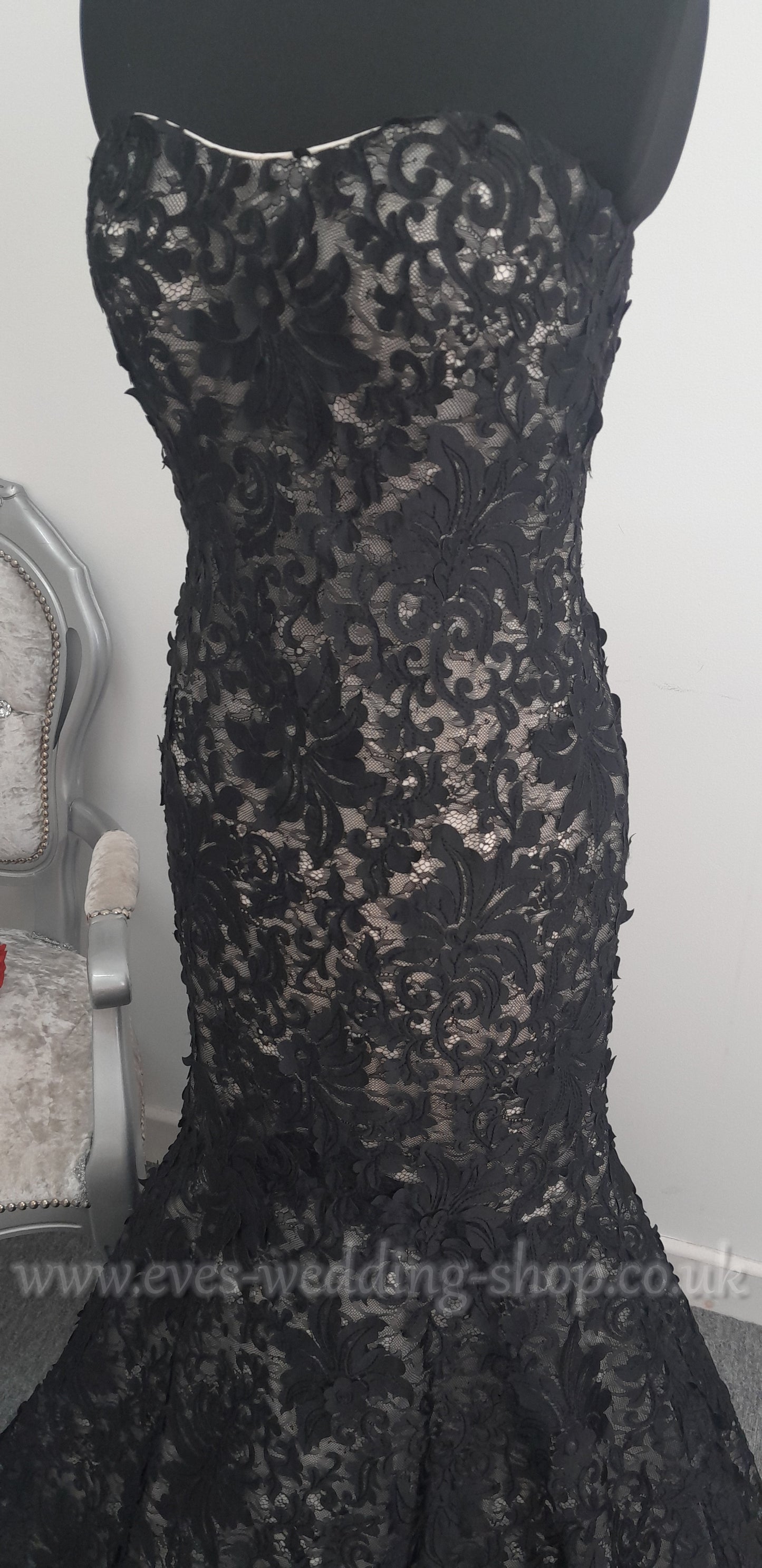 Ian Stuart black champagne wedding dress US 8