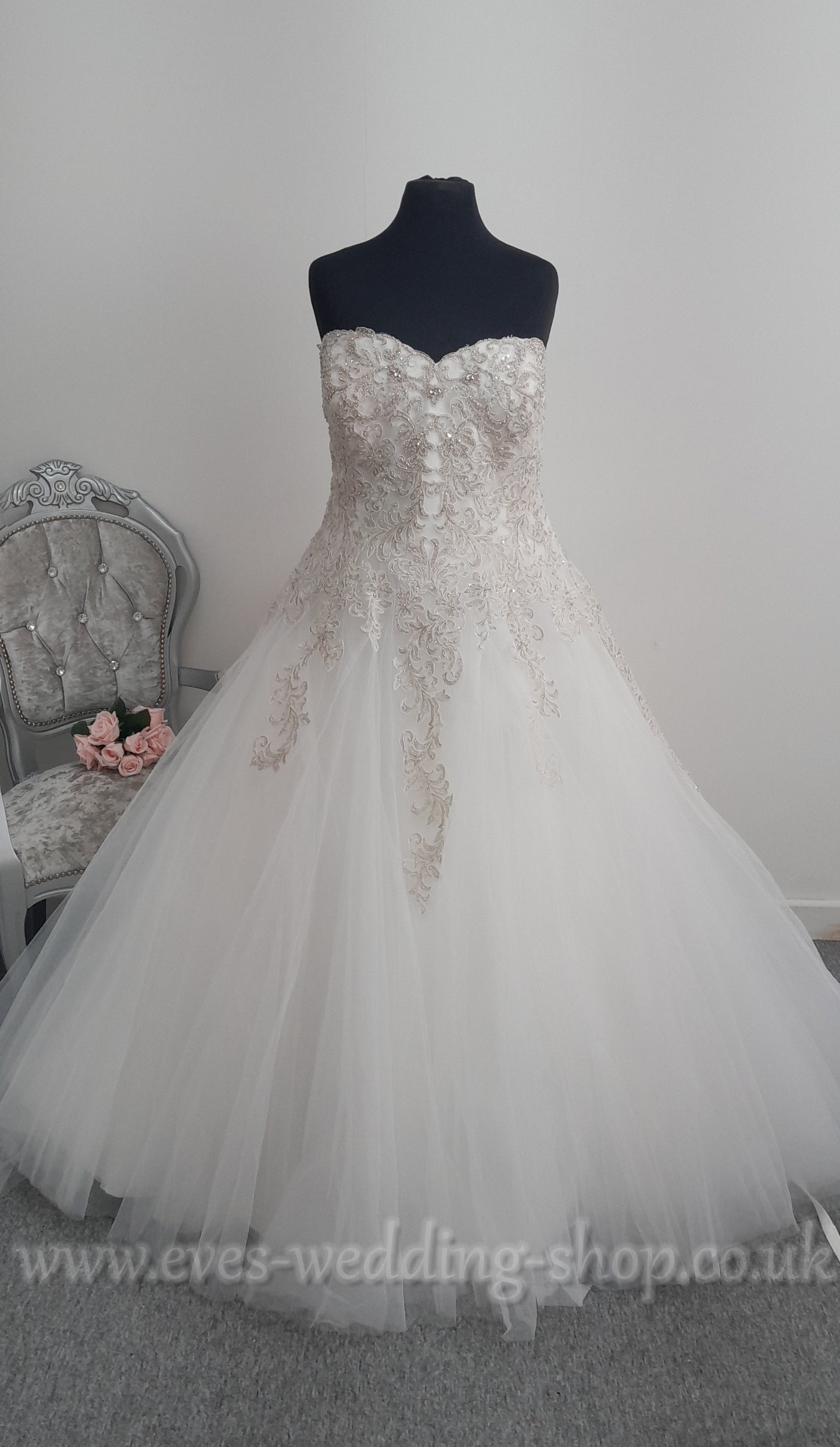 Michelle Bridal MB1819 ivory princess wedding dress US 26, UK 28