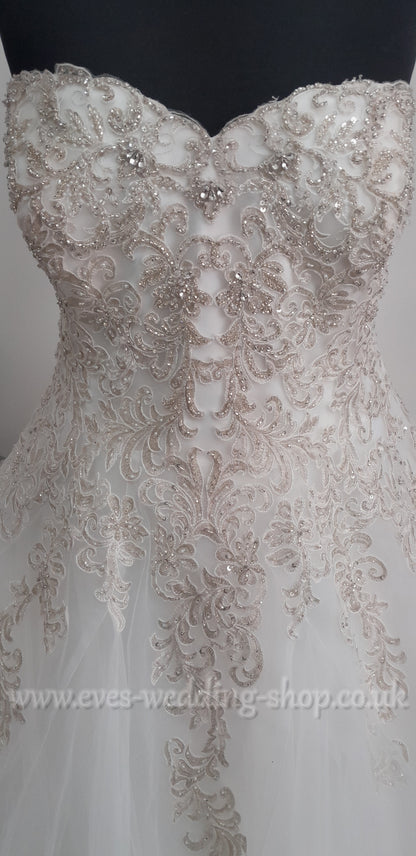 Michelle Bridal MB1819 ivory princess wedding dress US 26, UK 28