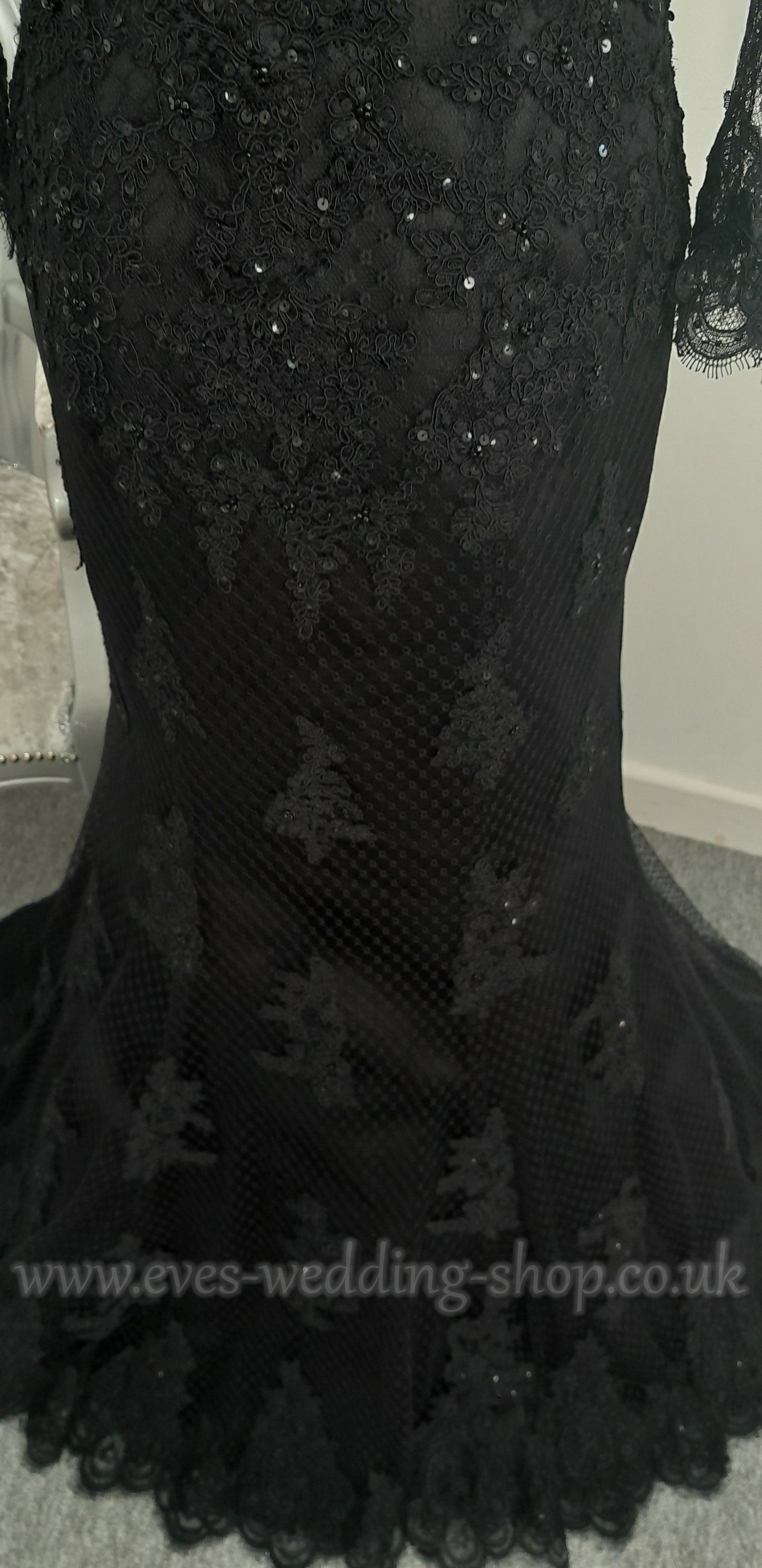 Ian Stuart black wedding dress US 8 or 10 with jacket