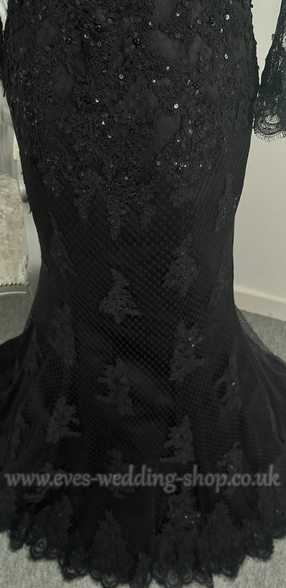 Ian Stuart black wedding dress US 8 or 10 with jacket