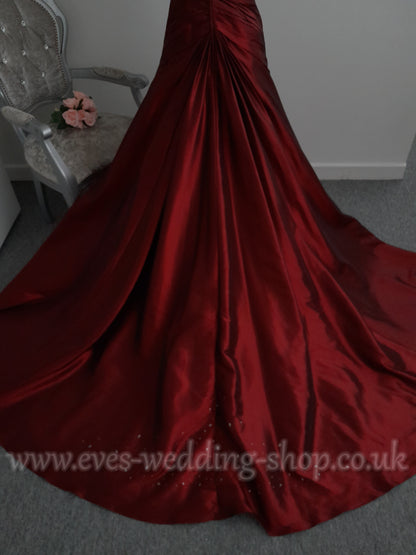 Veromia wine color wedding dress UK 12