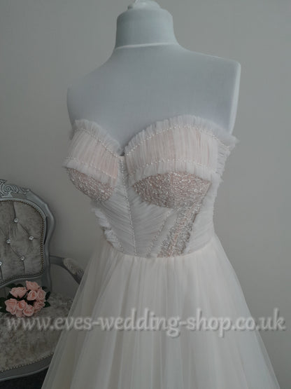 Luce Sposa ivory champagne wedding dress US 10
