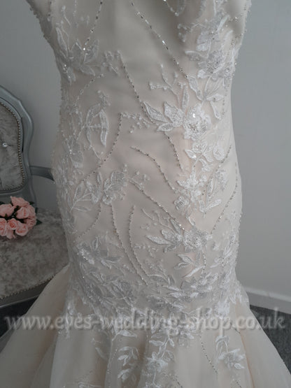 Romantica ivory/light gold wedding dress UK 12