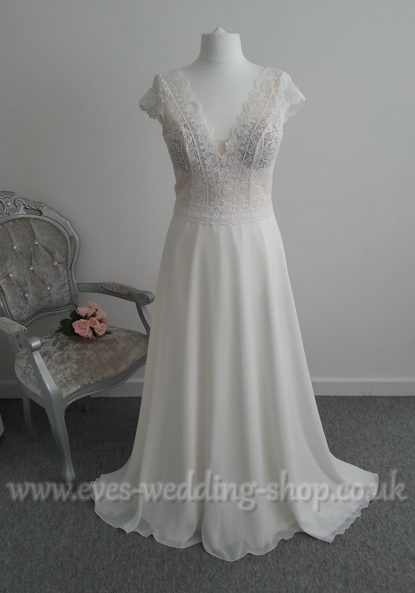 Bianco Evento ''Haven'' ivory nude wedding dress UK 14 , EU42