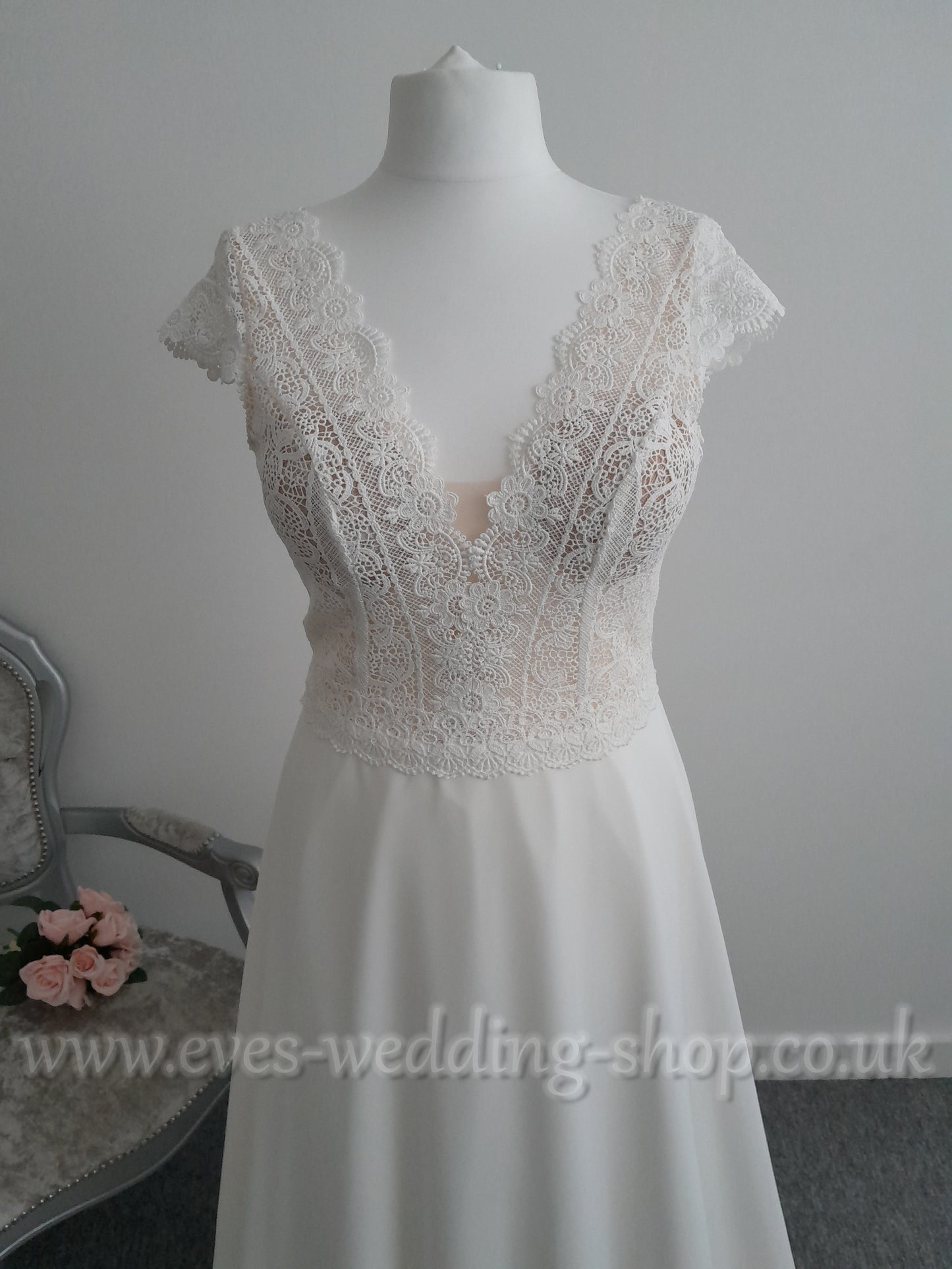 Bianco Evento ''Haven'' ivory nude wedding dress UK 14 , EU42