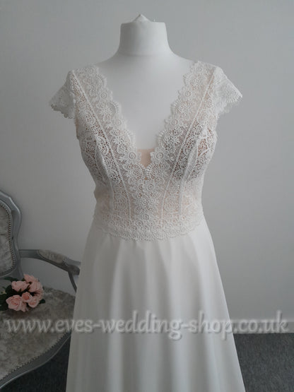 Bianco Evento ''Haven'' ivory nude wedding dress UK 14 , EU42
