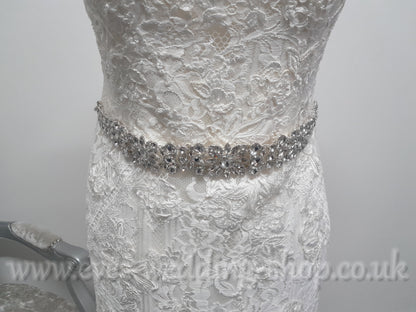 Melissa Sweet petite  lace high neck ivory wedding dress UK 8