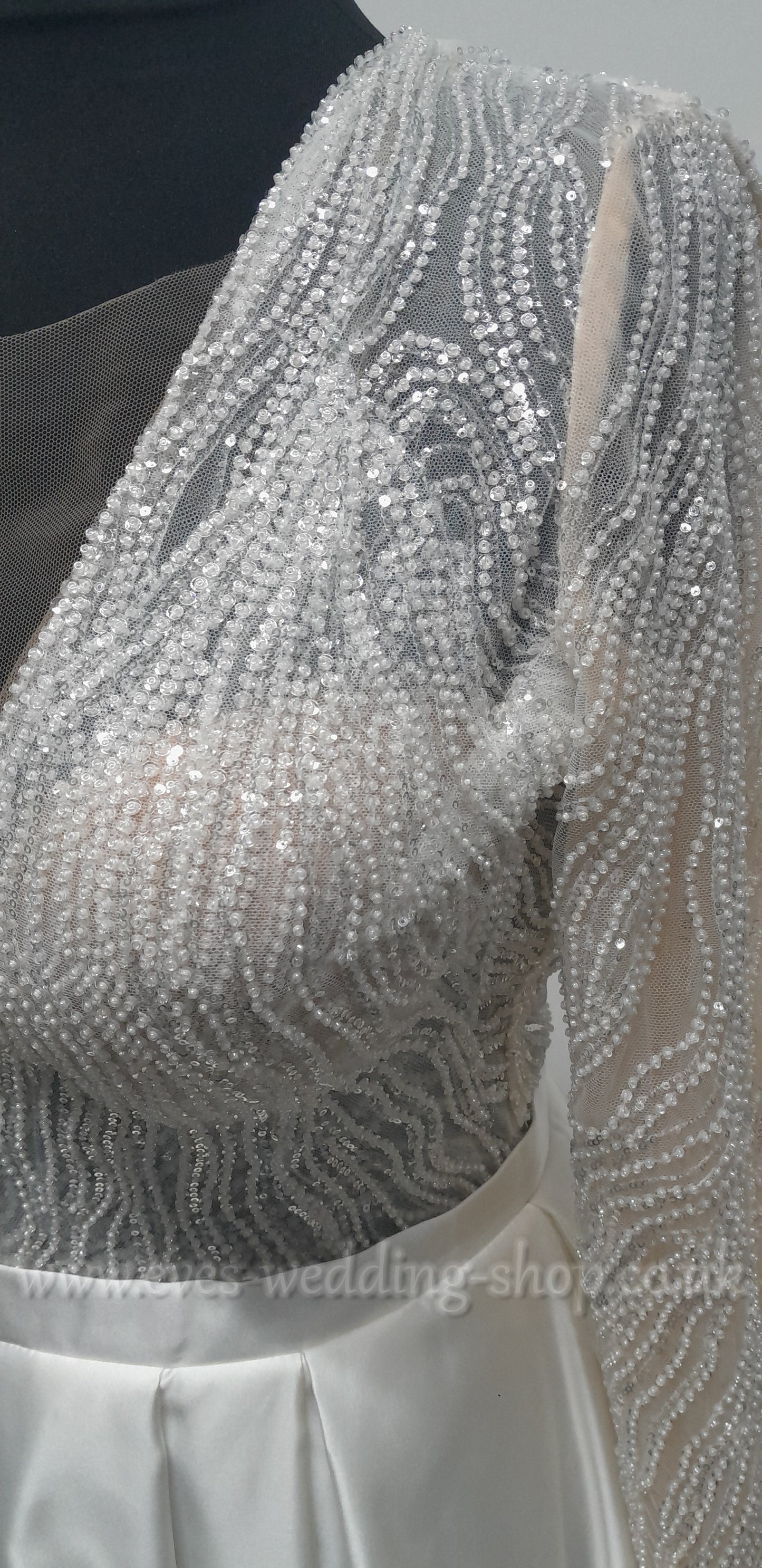 Eva Lendel satin wedding dress size 46, UK 16