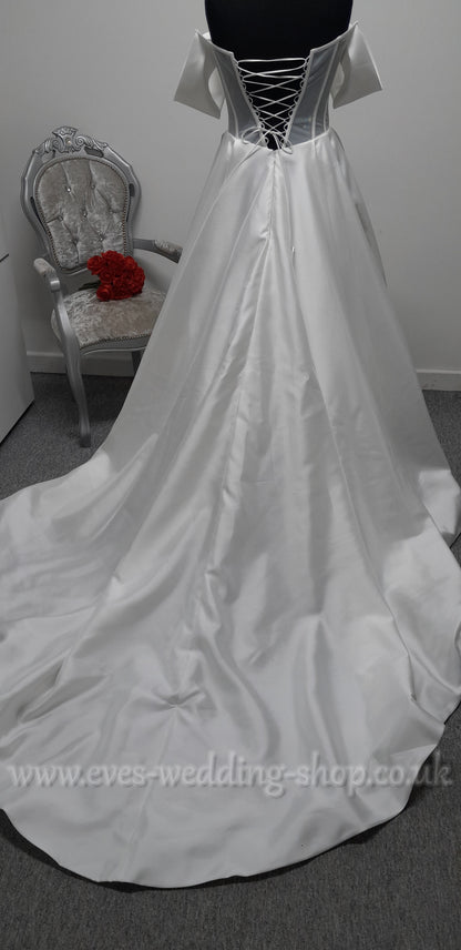Eva Lendel mikado satin wedding dress size 44, UK 14