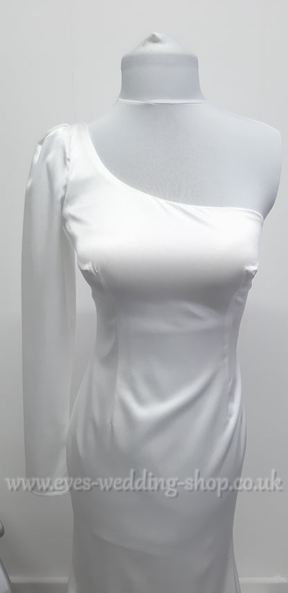 Liri bridal ivory wedding dress with one sleeve EU 40 , UK 10