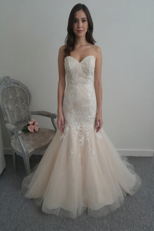 Romantica ivory/light gold wedding dress UK 12