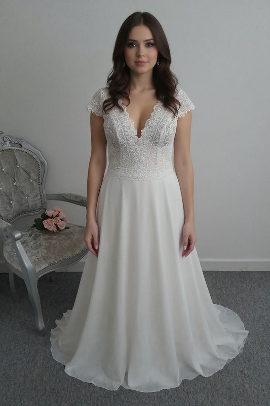 Bianco Evento ''Haven'' ivory nude wedding dress UK 14 , EU42