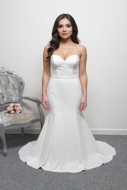 LJ ivory crepe wedding dress UK 10