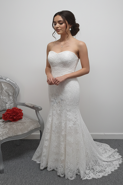 Maggie Sottero Linley Ivory lace wedding dress UK 6