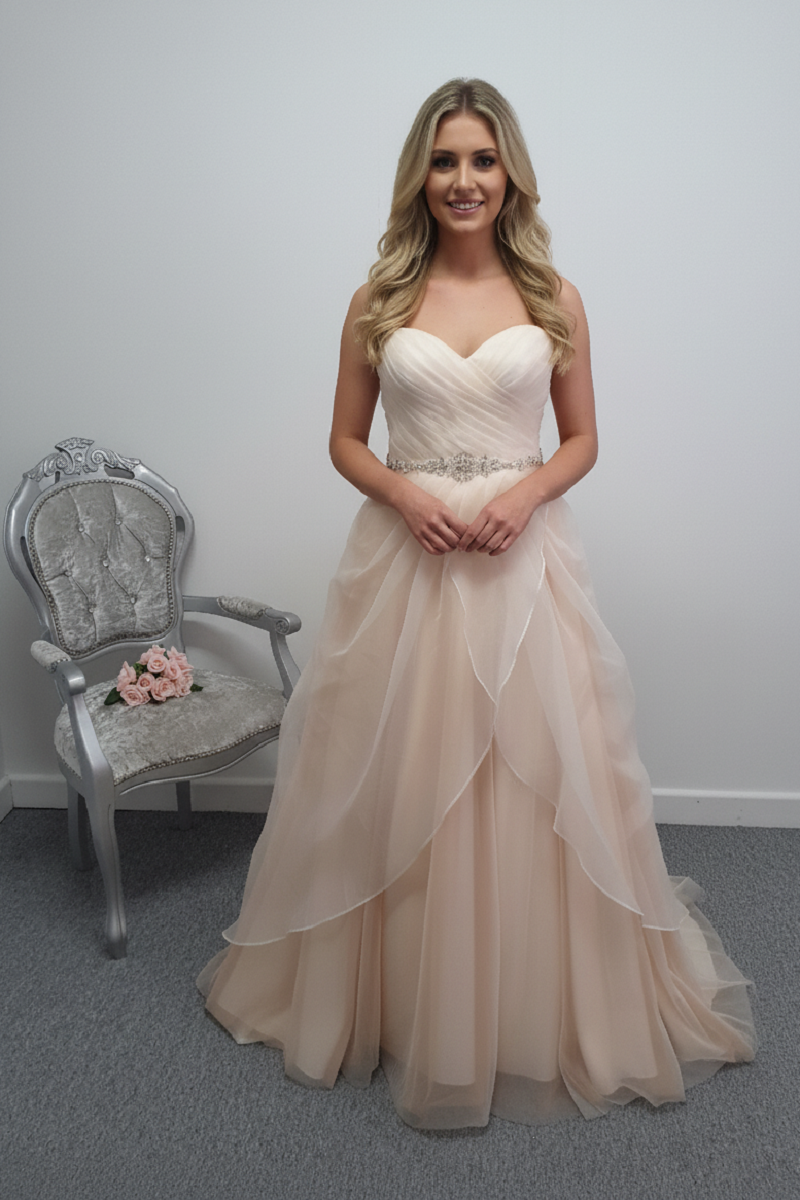 Fairytale Collection rum pink ball gown wedding dress UK 16