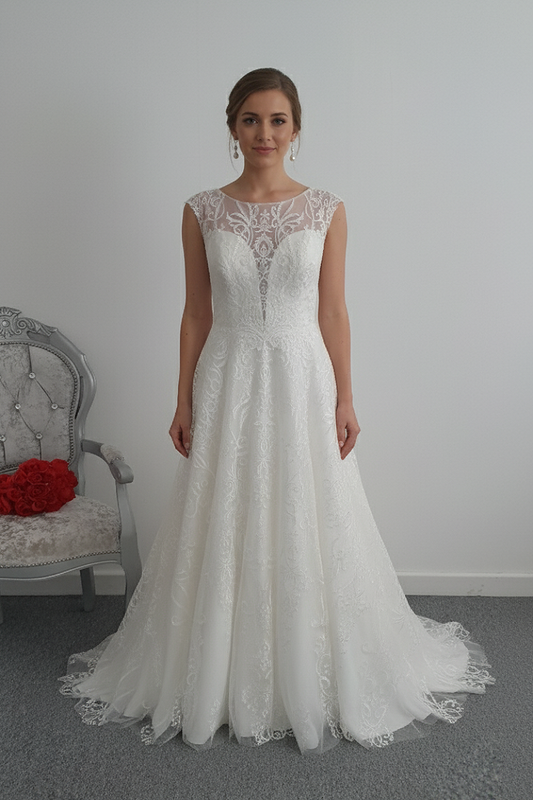 White Rose Ivory A line wedding dress UK 14