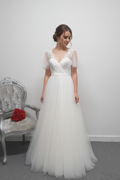 Charlotte Bridal ivory tulle wedding dress  UK 8