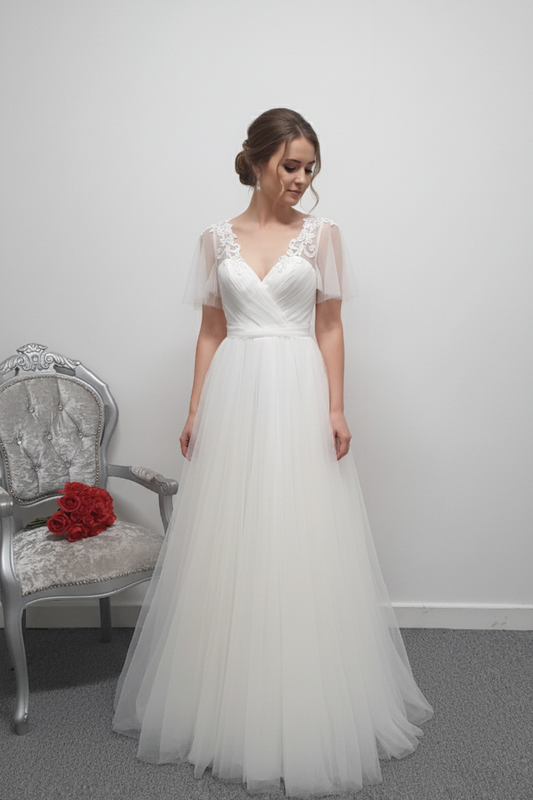 Charlotte Bridal ivory tulle wedding dress  UK 8