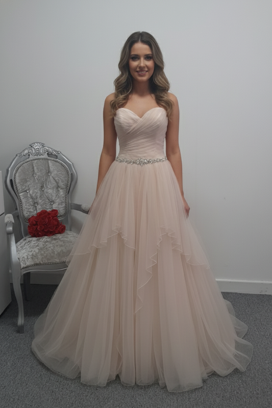 Chloe Jai truffle colour wedding dress UK 8