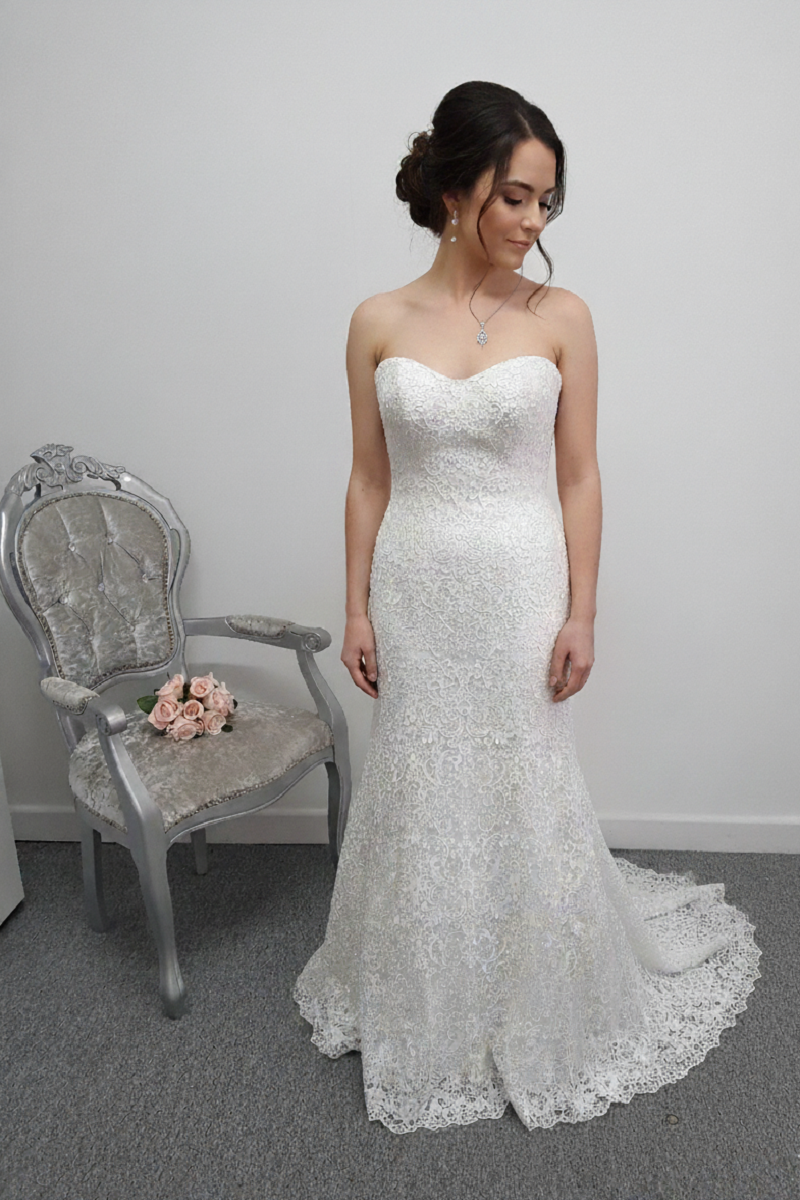 Maggie Sottero ''Lottie'' ivory crochet wedding dress UK 14