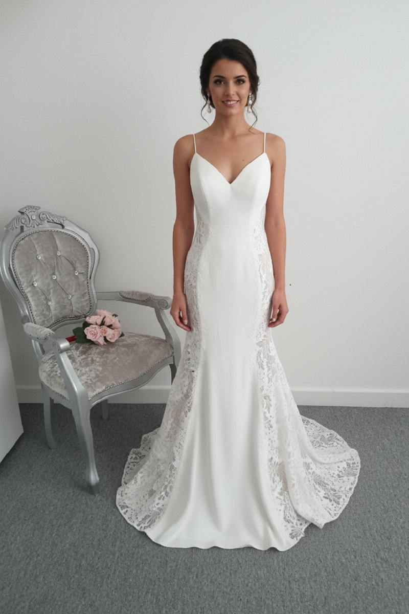 Christina Wu crepe wedding dress UK 6