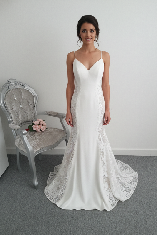 Christina Wu crepe wedding dress UK 6