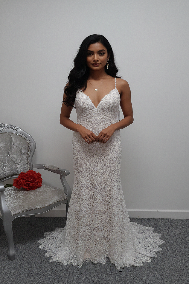 Wilderly bride ''Adelaide'' ivory champagne wedding dress UK 8