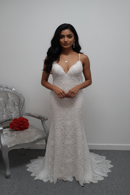 Wilderly bride ''Adelaide'' ivory champagne wedding dress UK 8