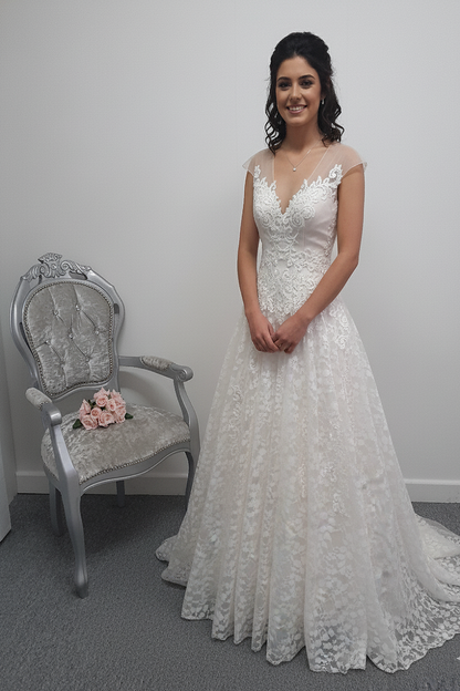 Rum pink ivory wedding dress UK 8/10