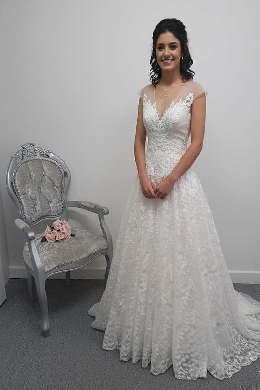 Rum pink ivory wedding dress UK 8/10